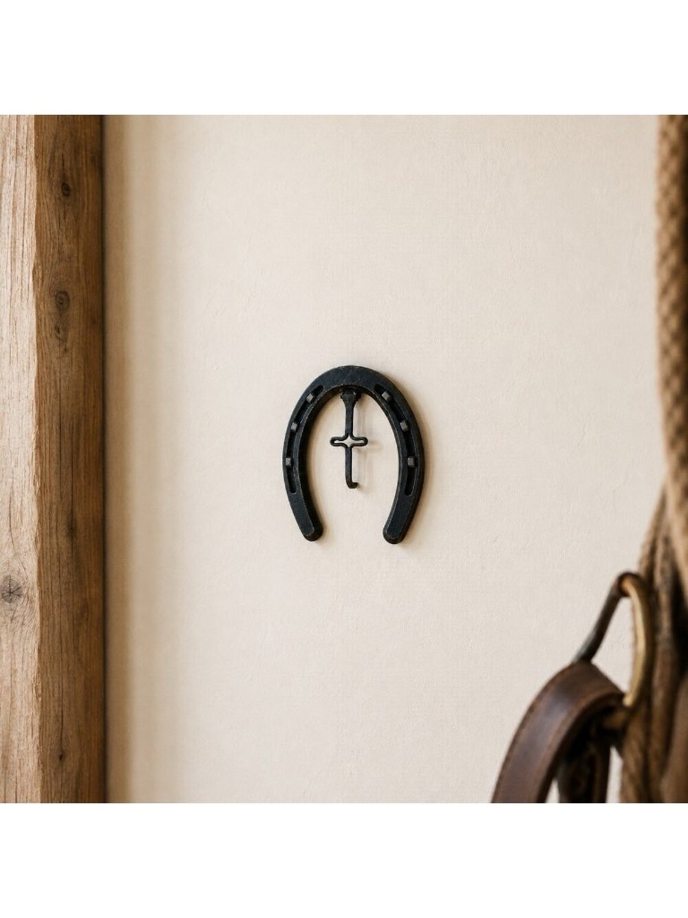 Vintage St. Croix Forge 000 Lite Horseshoe Cross Wall Hanging Decor Equestrian